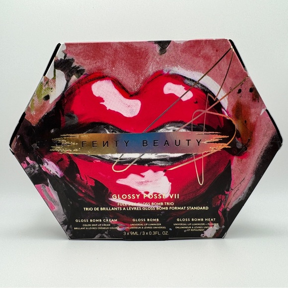 Fenty Holiday 2024 Glossy Posse IV 3x Full Size .3oz Gloss Bomb Trio Heat Cream - Picture 2 of 12